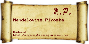 Mendelovits Piroska névjegykártya