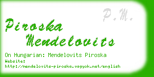piroska mendelovits business card